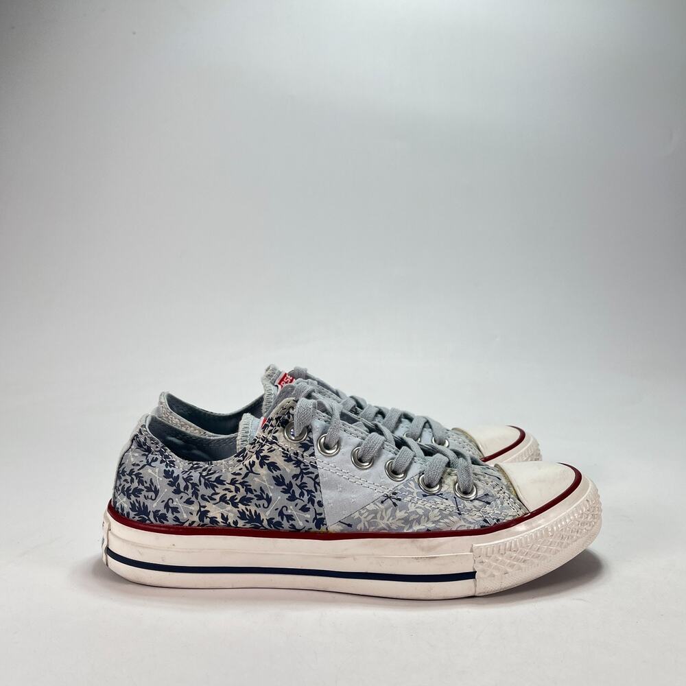 Converse Chuck Taylor Floral Patchwork Blue Low Top Shoes 547227F Women's Sz 6.5